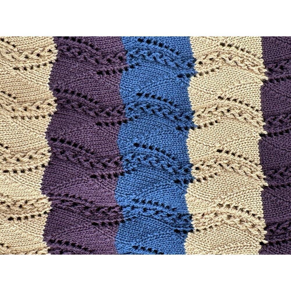 Jason Wu Collective Sweater Sz S Striped Eyelet Crochet Academia Preppy Fitted - Picture 16 of 16